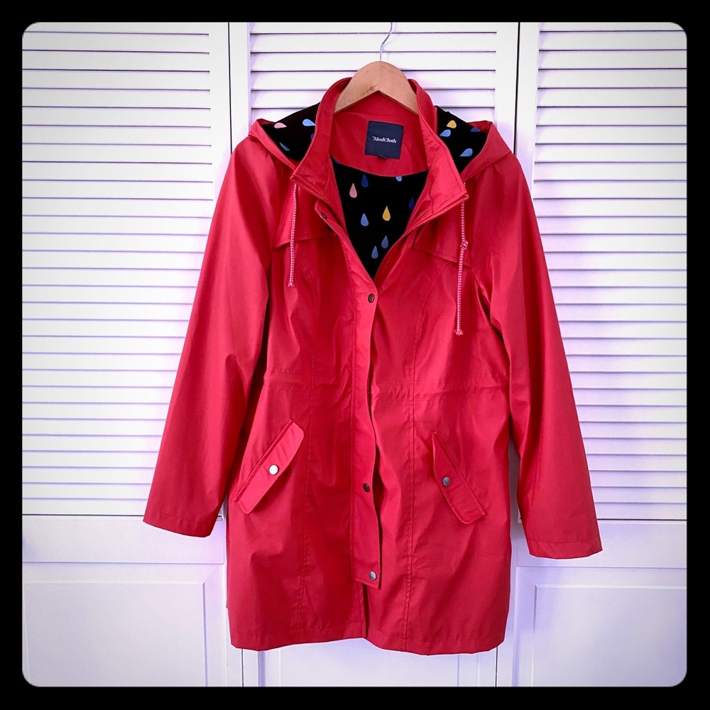 ModCloth tomato red raincoat